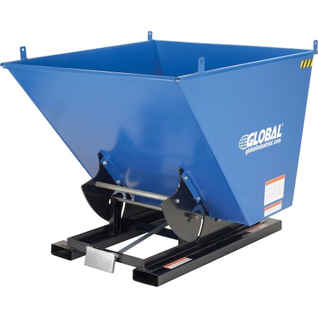 Global Industrial 1 Cu. Yd. Self-Dumping Forklift Hopper With Bump Release, 6000 Lb. Cap. 989024